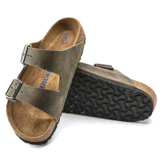 Birkenstock Arizona Soft Footbed Oiled Leather in Faded Khaki